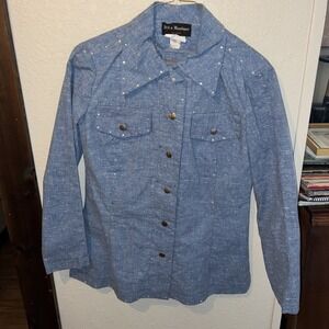 vtg it's a boutique western shirt snaps rare snyder tx rhinestones woman's